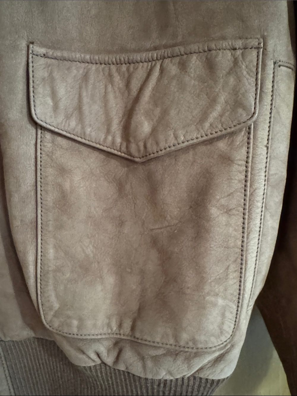 Brown Suede Bomber Jacket - Women's Leather Coat - Picture 3 of 8
